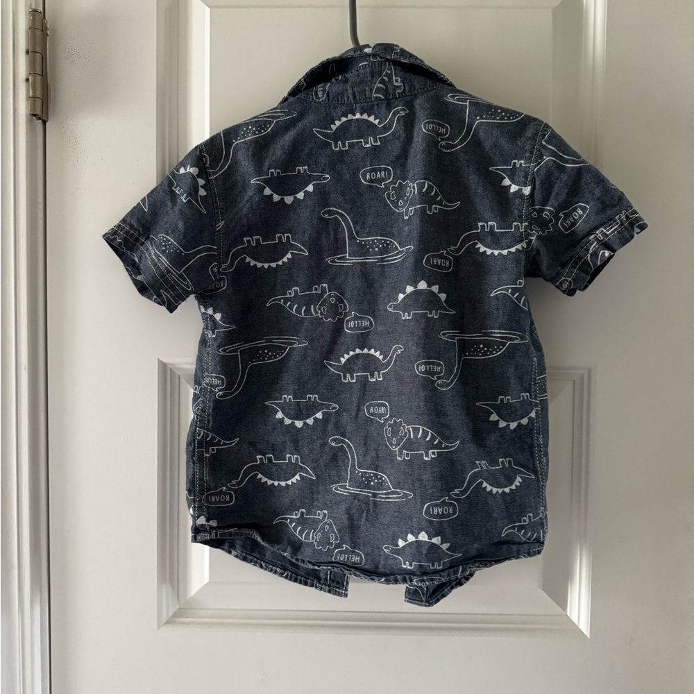 Kids Dinosaur Print Shirt - Blue